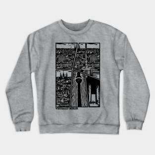 Berlin Skyline, Manga Style, Created by AI Crewneck Sweatshirt